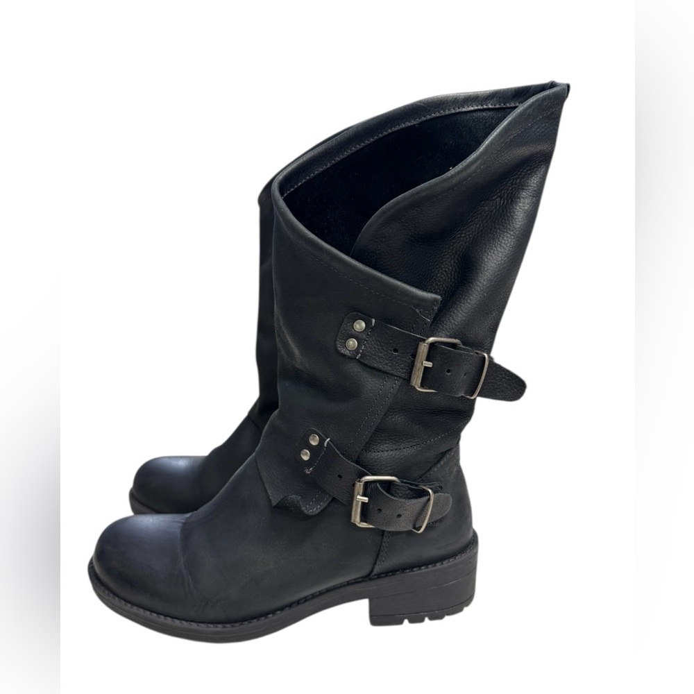 Coolway Alida Black Leather Buckle Boots Size 8